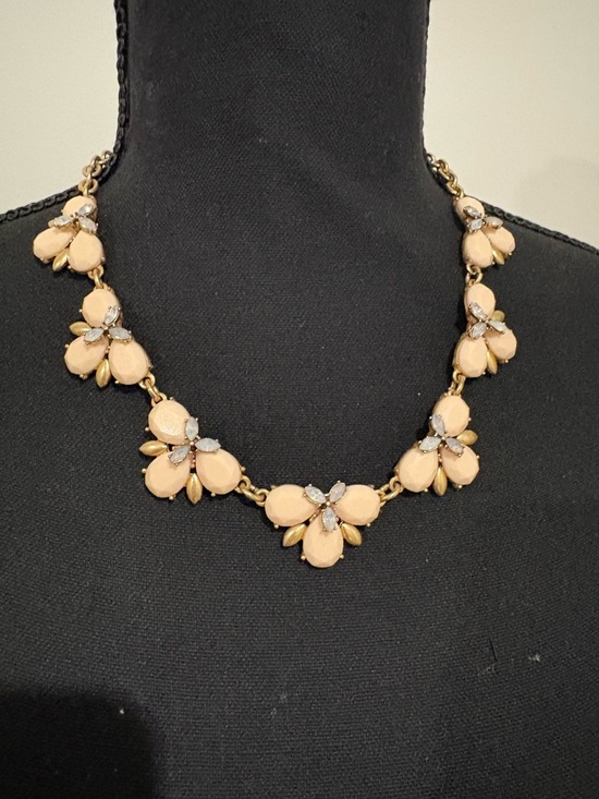 J. Crew Jewelry - J. Crew Blush Peach Floral Cluster Necklace with Gold Accents